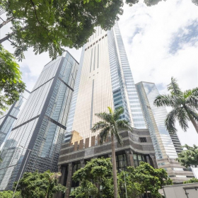Exterior view of Central Plaza, 18 Harbour Road, 35/F, Wanchai. Click for details.
