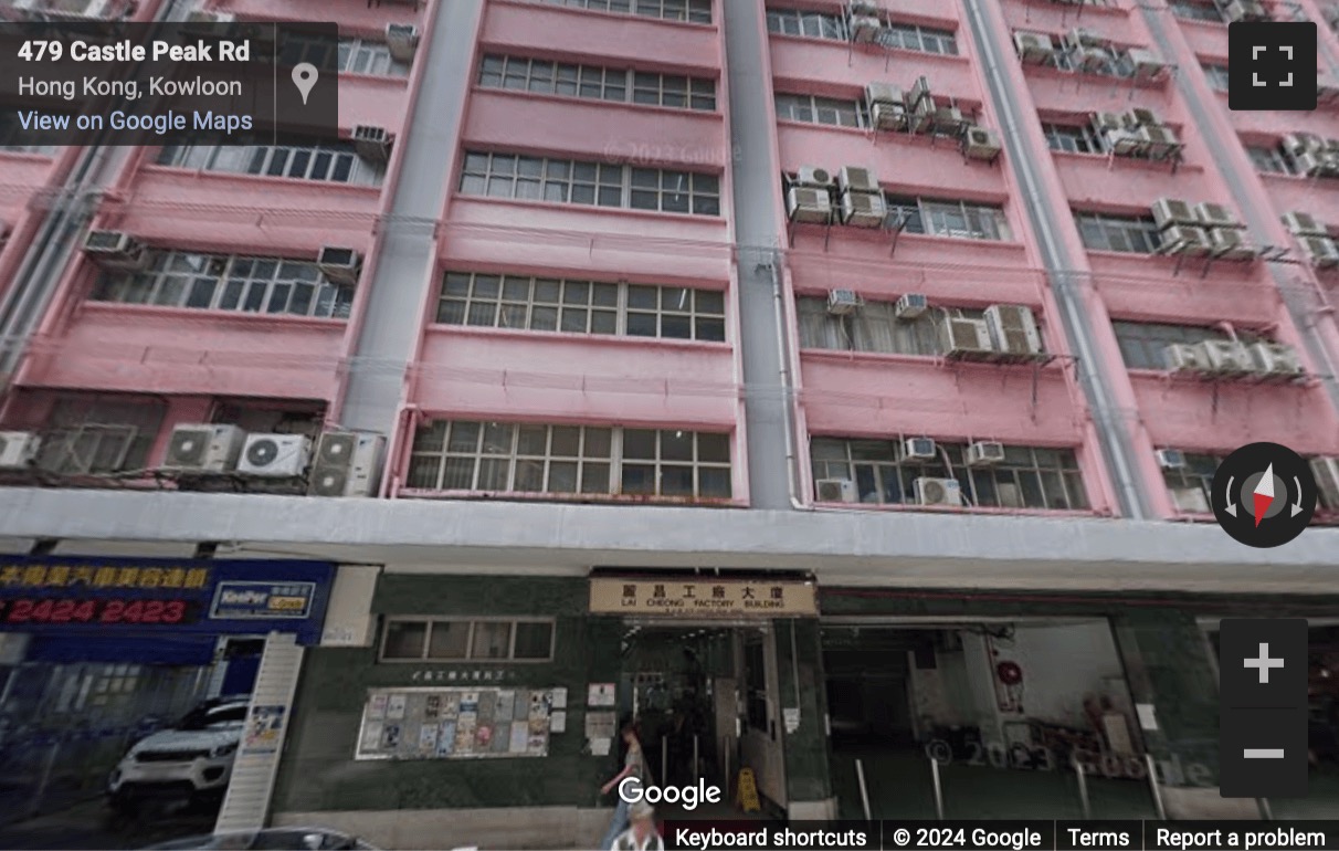Street View image of Lai Cheong Factory Building, 479 Castle Peak Road, Unit 801 and 803, Level 8, Cheung Sha Wan, Hong Kong