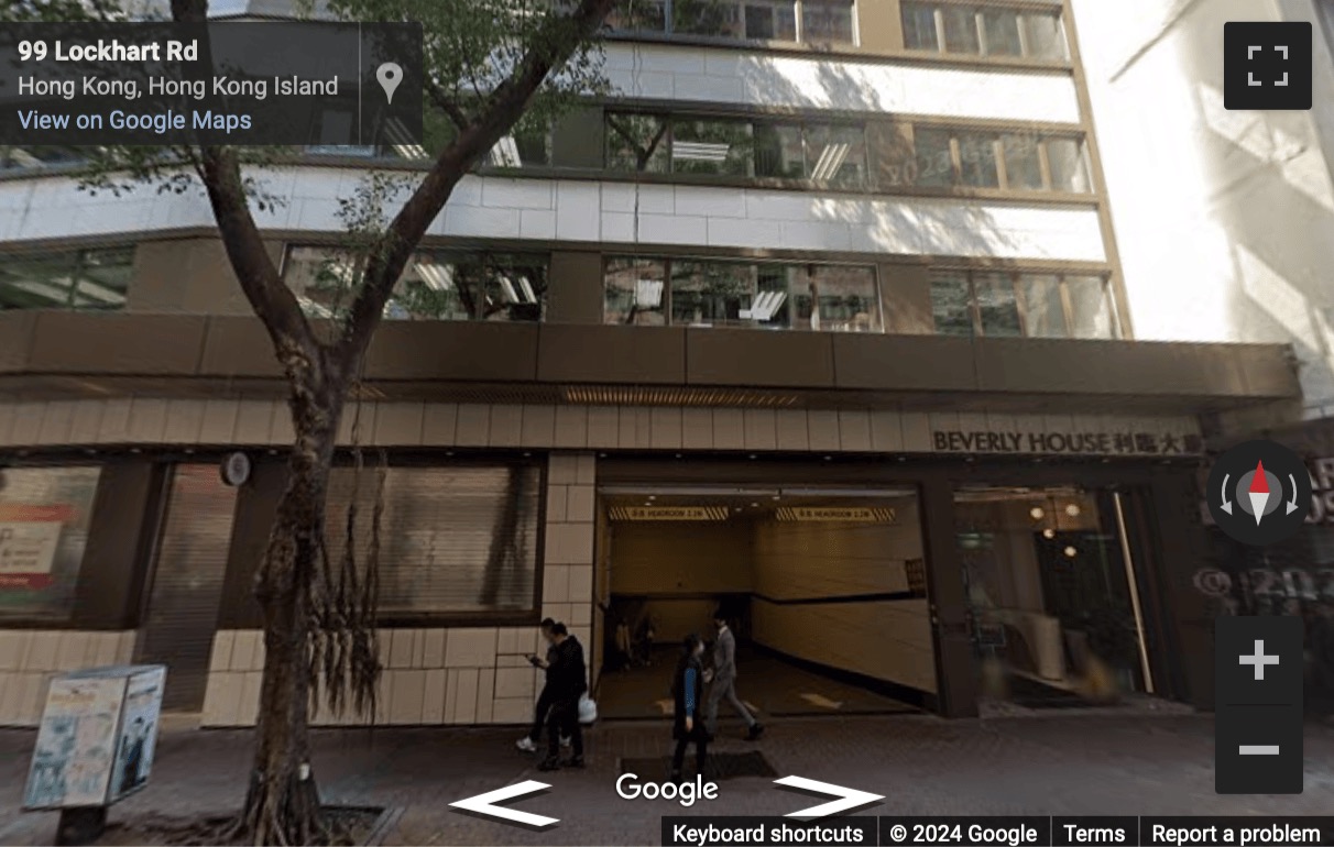 Street View image of Beverly House, 93-107 Lockhart Road, 2/F, Wan Chai, Hong Kong